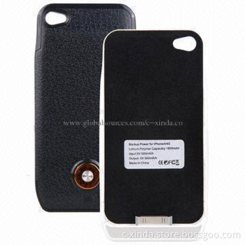 Power Bank Cases for iPhone 4/4S, Built-in 1,800mAh Battery, Double Electricity
